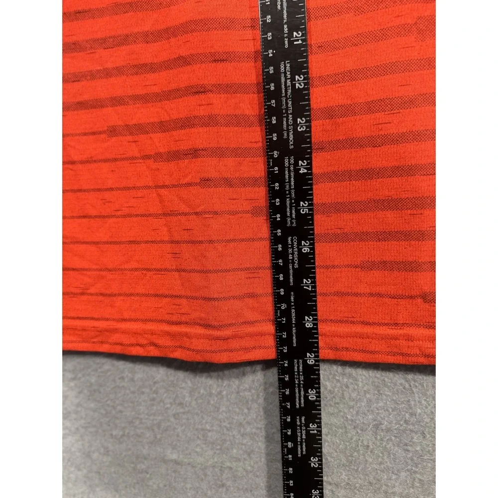 Under Armour Shirt‎ Mens Large Orange Striped Fitted Athletic Performance Tee